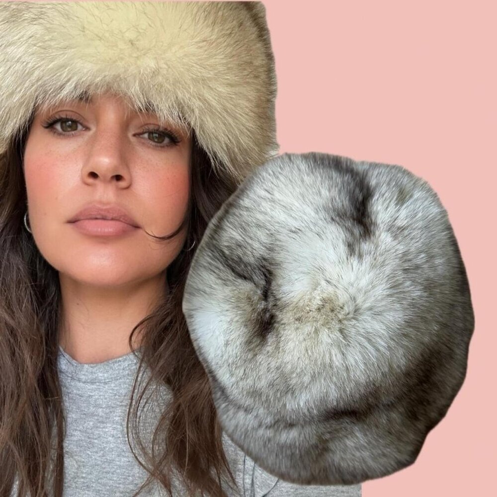 Vintage fur hat by Création Vittorio, crafted in a soft natural fur